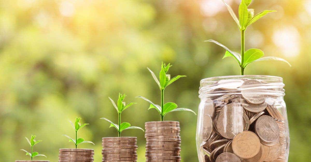 Massachusetts renewable energy credit program - coins with plant growing