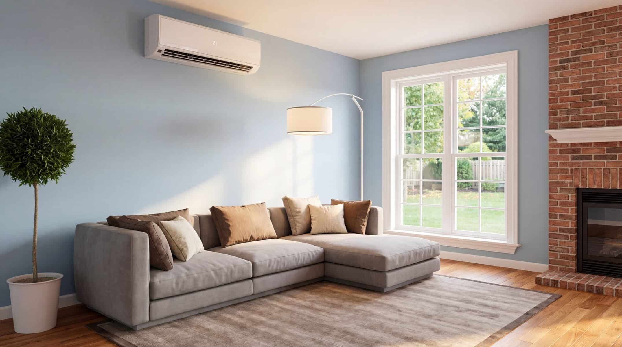 Mini split HVAC system paired with solar panels