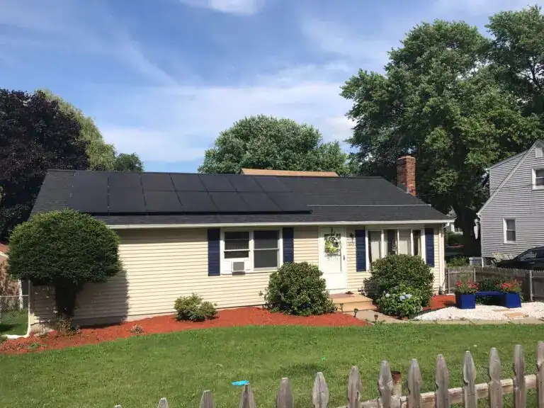 Solar panels installed on roof in Branford, Connecticut