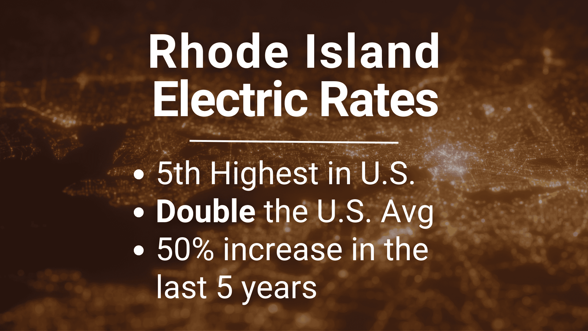 Rhode Island electric rates increase infographic highlighting the state’s ranking, recent growth, and comparison to U.S. averages.