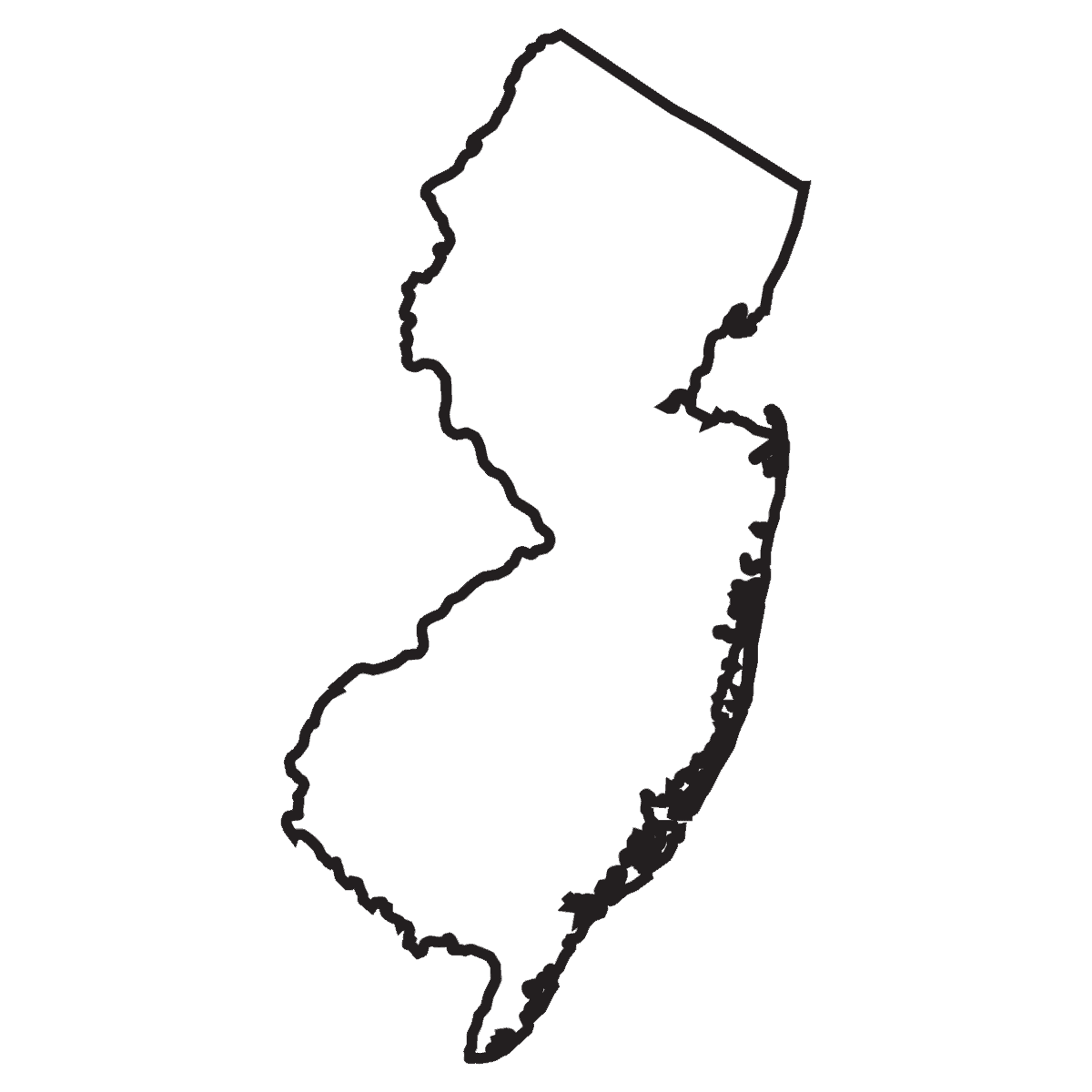 Outline of the state of New Jersey