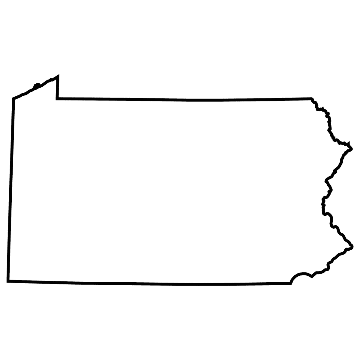Outline of the state of Pennsylvania