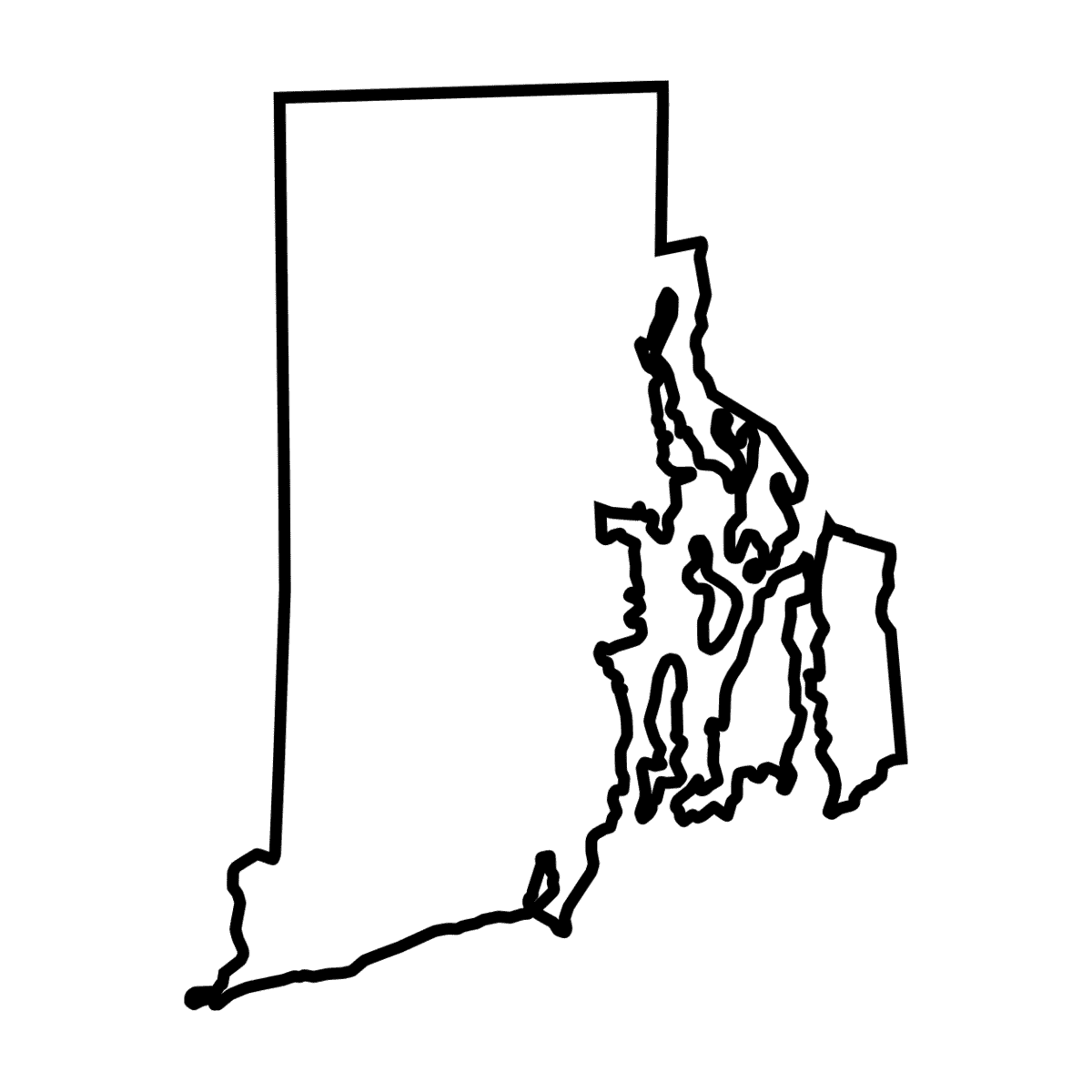 Outline of the state of Rhode Island