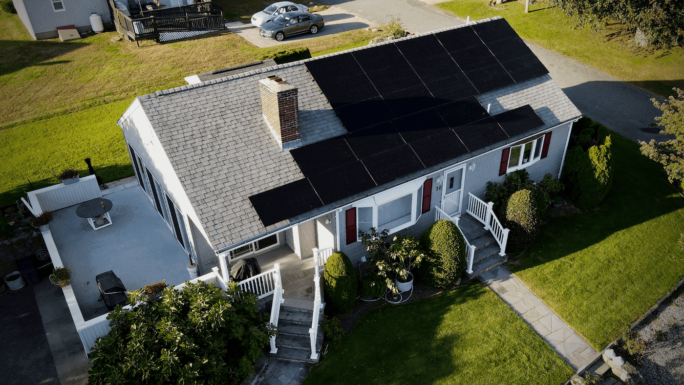 Solar panel installation on residential home