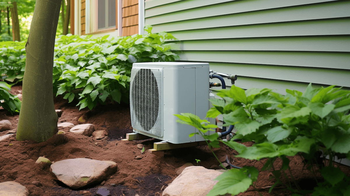 Mini split heat pump powered by solar panels