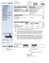 Electric bill from National Grid