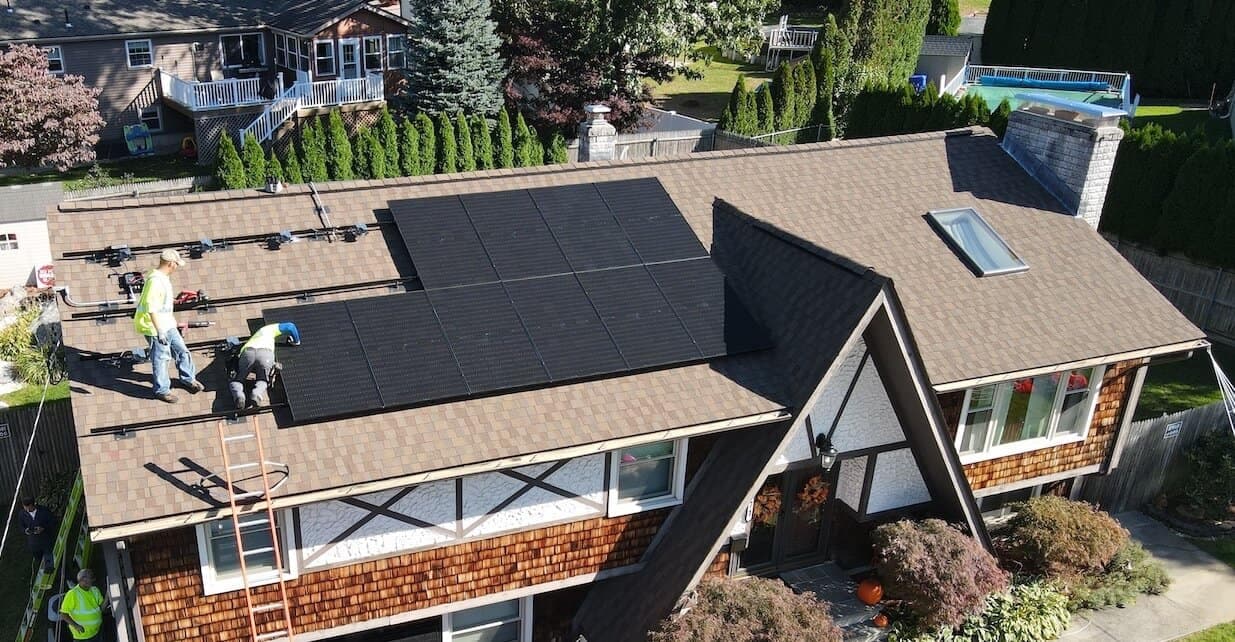 solar panel company installation in progress