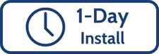 Global Roofing 1-Day Install Badge