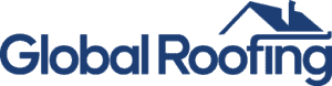 Global Roofing logo in blue