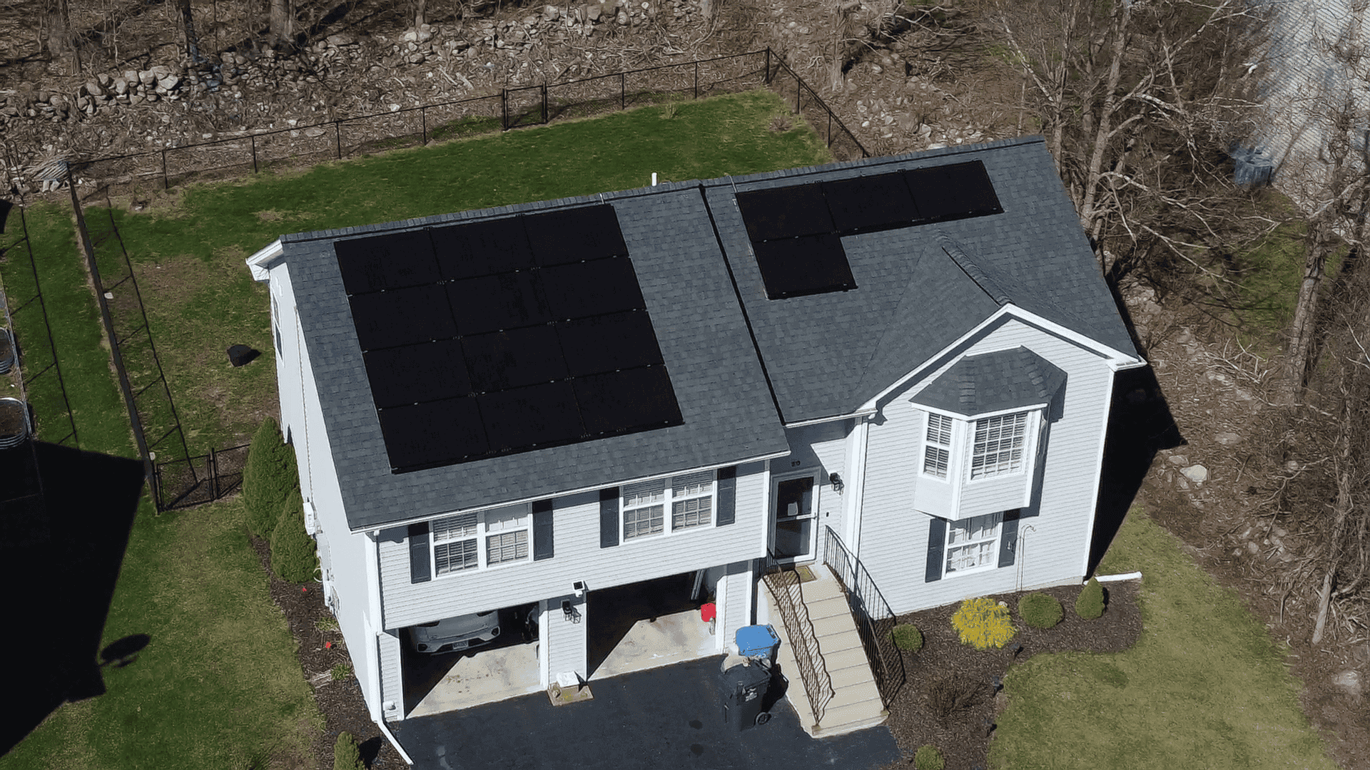 Solar panels reinstalled on the newly replaced roof