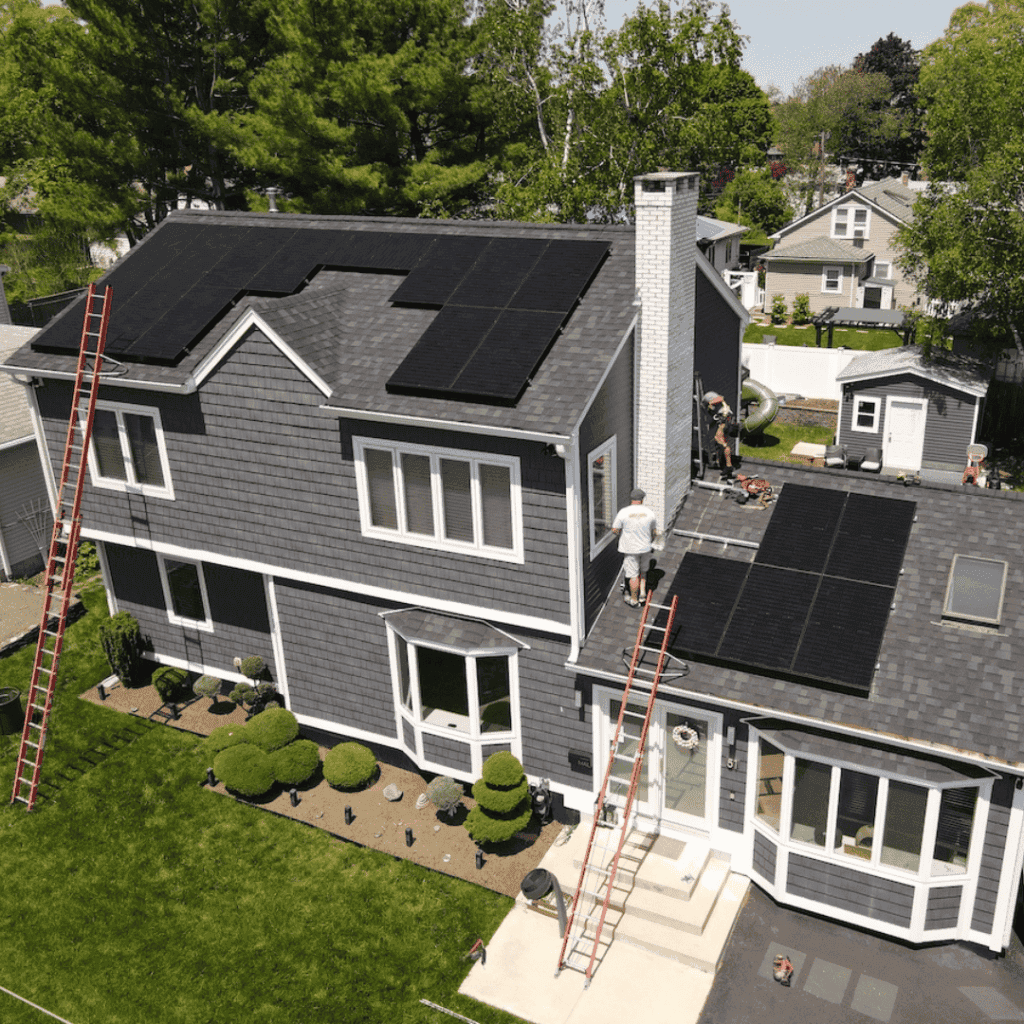 Solar and roof installation project in Lowell, Massachusetts