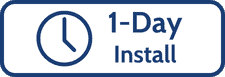 Global Roofing 1-Day Install Badge