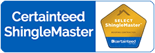 Certainteed Select ShingleMaster badge showcasing the highest level of Certainteed roofing certification