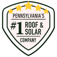 New England – ROOF – BADGE (2) Badge with five gold stars and text reading “Pennsylvania's #1 Roof & Solar Company”