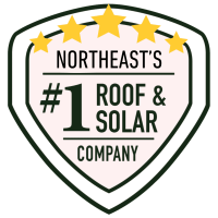 Northeast – ROOF – BADGE (1) Badge with five gold stars and text reading “Northeast’s #1 Roof & Solar Company”